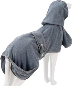 Super Absorberende Honden Badjas Grijs Maat L -DierenPlezier 1012x1200