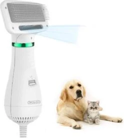 DierenPlezier 21 Merkloos HondenFöhn En Borstel - RVS Borstel - Huisdieren - 2 In 1 Hondenföhn