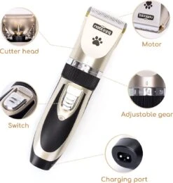 Nobleza B78 - Dieren Tondeuse Set - 4 Opzetkammen - Voor Huisdieren Katten & Honden - Draadloos 12 Nobleza B78 - Dieren Tondeuse Set - 4 Opzetkammen - Voor Huisdieren Katten & Honden - Draadloos -DierenPlezier 1141x1200