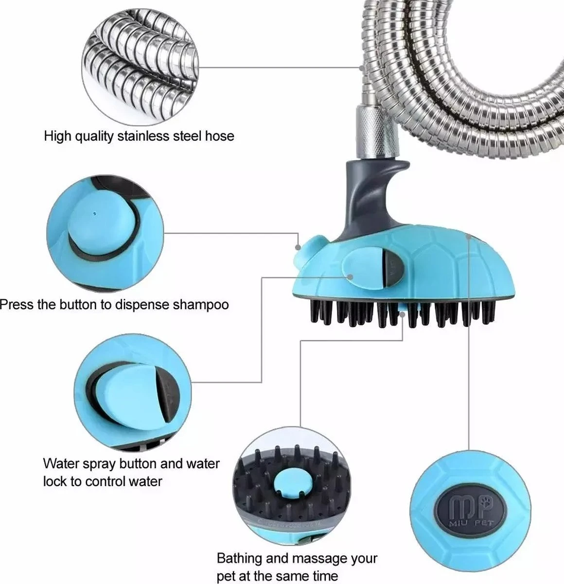 WVspecials Huisdieren Douche - Douche Voor Honden - Honden Douche - Inclusief Slang - Inclusief Drie Kraanadapters - Geschikt Voor Binnen En Buiten - Hondendouche - Hondenbad - Hondenborstel - Hondenkam - Hondenwassen - Hondenzwembad - Tuinslang 4 WVspecials Huisdieren Douche - Douche Voor Honden - Honden Douche - Inclusief Slang - Inclusief Drie Kraanadapters - Geschikt Voor Binnen En Buiten - Hondendouche - Hondenbad - Hondenborstel - Hondenkam - Hondenwassen - Hondenzwembad - Tuinslang - Afbeelding 2