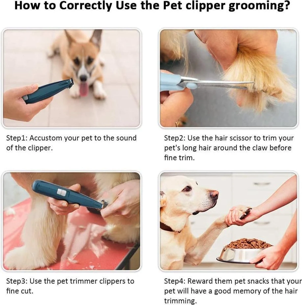 Buxibo Professionele Dieren Tondeuse Set - Tondeuse + Schaar - Voor Huisdieren Honden & Katten - Draadloos - Oplaadbare Pet Trimmer - Precieze Clipper - Low Noise 9 Buxibo Professionele Dieren Tondeuse Set - Tondeuse + Schaar - Voor Huisdieren Honden & Katten - Draadloos - Oplaadbare Pet Trimmer - Precieze Clipper - Low Noise - Afbeelding 8