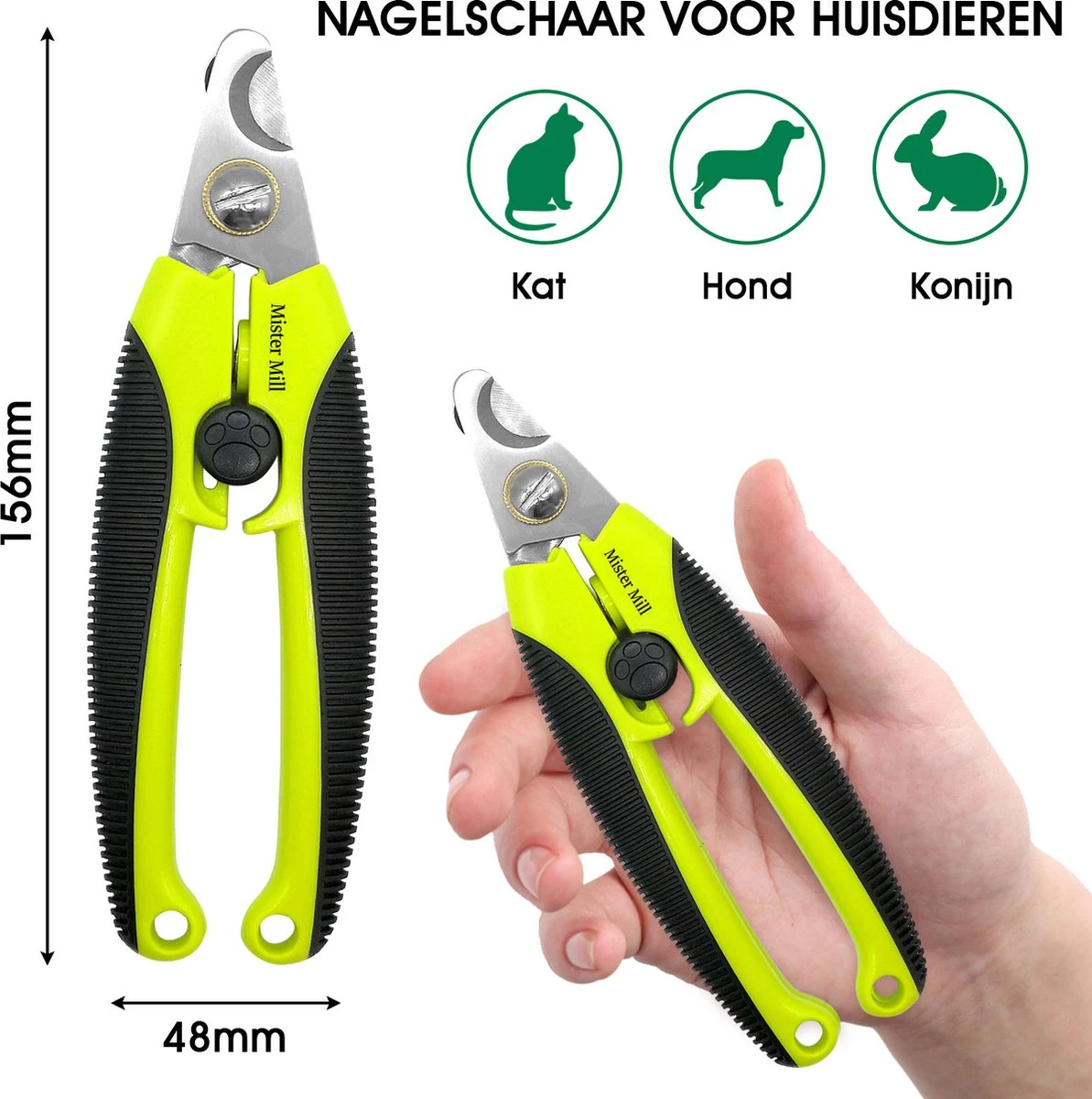 Mister Mill Professionele Nagelknipper Hond En Kat - Nageltang - Nagelschaar Konijn, Cavia En Andere Dieren 12 Mister Mill Professionele Nagelknipper Hond En Kat - Nageltang - Nagelschaar Konijn, Cavia En Andere Dieren - Afbeelding 10