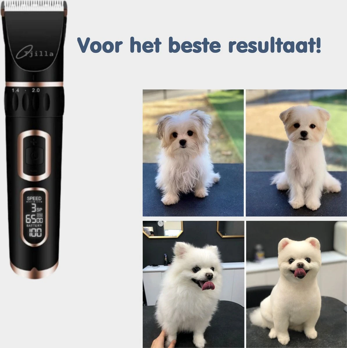 Tjilla Professionele Dieren/honden Tondeuse Set Extra Krachtig - Honden Trimmer - Lang Of Kortharige Huisdieren Katten & Honden - Draadloos - Weinig Geluid 6 Tjilla Professionele Dieren/honden Tondeuse Set Extra Krachtig - Honden Trimmer - Lang Of Kortharige Huisdieren Katten & Honden - Draadloos - Weinig Geluid - Afbeelding 4