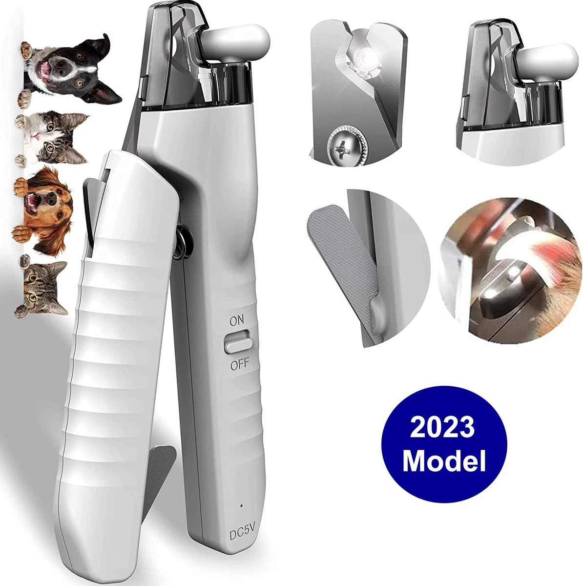 SunnyPets - Professionele Dieren Nagelknipper - Wit - Met LED En Vijl - Hond - Kat - Geschikt Voor Alle - Nageltang 3 SunnyPets - Professionele Dieren Nagelknipper - Wit - Met LED En Vijl - Hond - Kat - Geschikt Voor Alle - Nageltang