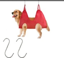 Katten, Honden Hangzak Voor Het Makkelijk Knippen Van Nagels, Rood Maat Small, Waszak, Nagelknippen, Huisdierverzorging | Cat Hangbag | Pet Hangmat | Cat Hammock -DierenPlezier 1200x1089 2