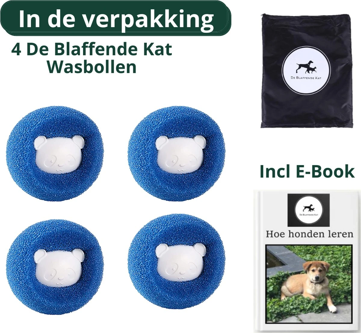 De Blaffende Kat Wasdrogerbollen - Droger Ballen - Huisdier Haarverwijderaar - 4 Wasbollen Voor Wasmachine En Droger 8 De Blaffende Kat Wasdrogerbollen - Droger Ballen - Huisdier Haarverwijderaar - 4 Wasbollen Voor Wasmachine En Droger - Afbeelding 7