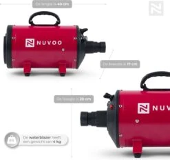 Nuvoo Professionele Hondenföhn / Waterblazer / Hondenborstel Met 3 Opzetstukken - Verstelbare Vermogen Tot 2200W - Warme / Koude Stand - Rood 13 Nuvoo Professionele Hondenföhn / Waterblazer / Hondenborstel Met 3 Opzetstukken - Verstelbare Vermogen Tot 2200W - Warme / Koude Stand - Rood -DierenPlezier 1200x1127 1