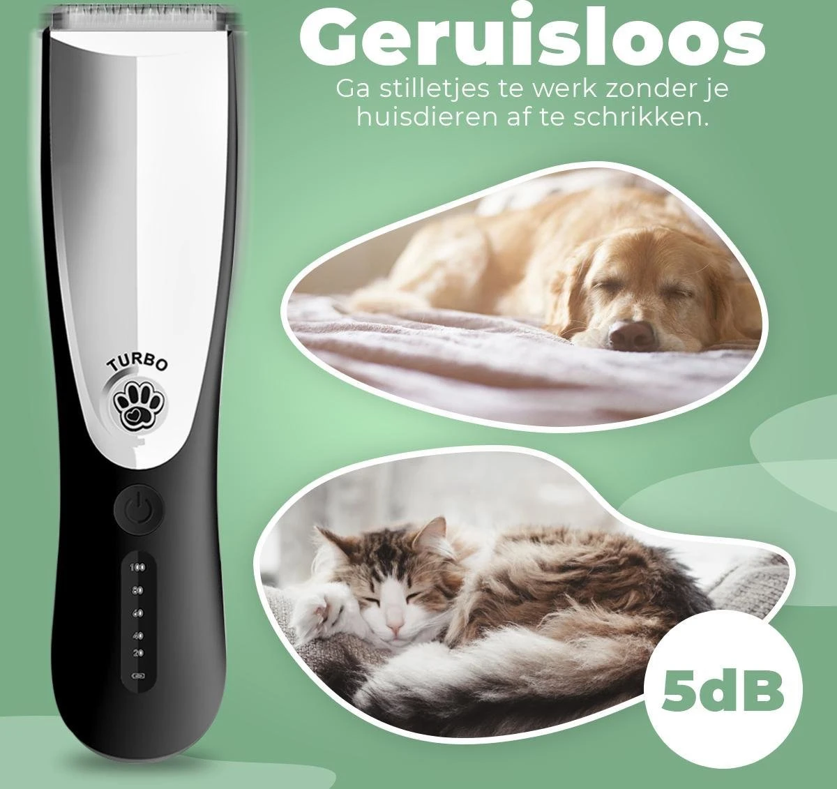 Essential Goods Professionele Hondentondeuse – Hondentrimmer - Draadloos – Opzet Kammen – Dik/Dunne Vacht - Honden/Katten - Zwart/Zilver 6 Essential Goods Professionele Hondentondeuse – Hondentrimmer - Draadloos – Opzet Kammen – Dik/Dunne Vacht - Honden/Katten - Zwart/Zilver - Afbeelding 4