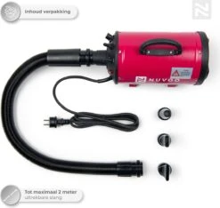 Nuvoo Professionele Hondenföhn / Waterblazer / Hondenborstel Met 3 Opzetstukken - Verstelbare Vermogen Tot 2200W - Warme / Koude Stand - Rood 17 Nuvoo Professionele Hondenföhn / Waterblazer / Hondenborstel Met 3 Opzetstukken - Verstelbare Vermogen Tot 2200W - Warme / Koude Stand - Rood -DierenPlezier 1200x1136 1