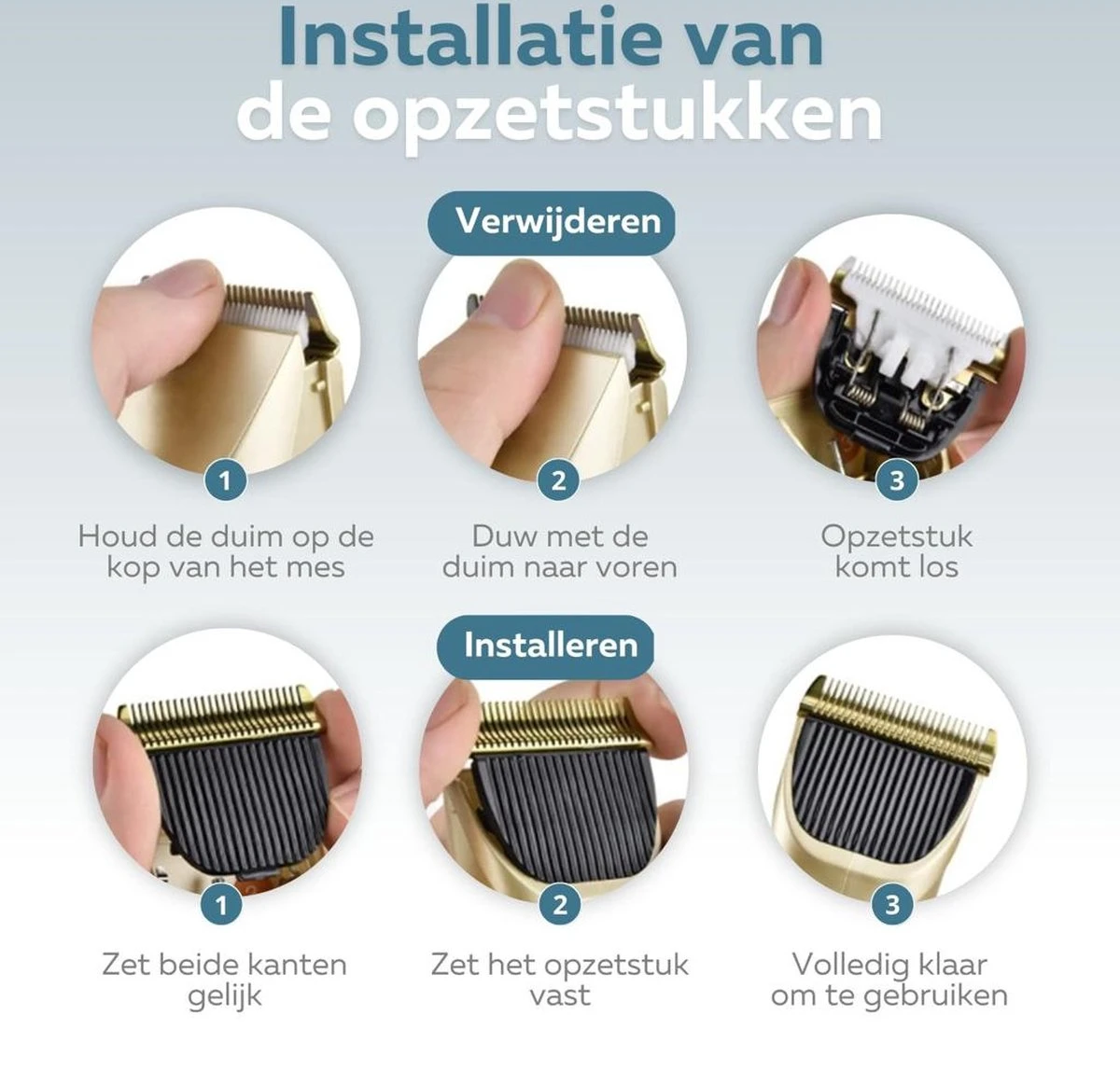 BYER Professionele Dieren Tondeuse Set - Voor Huisdieren Katten & Honden - Draadloos - Oplaadbare Pet Trimmer - Dog Tondeuze Clipper - 5 Standen & Vier Opzetkammen - Low Noise 10 BYER Professionele Dieren Tondeuse Set - Voor Huisdieren Katten & Honden - Draadloos - Oplaadbare Pet Trimmer - Dog Tondeuze Clipper - 5 Standen & Vier Opzetkammen - Low Noise - Afbeelding 8