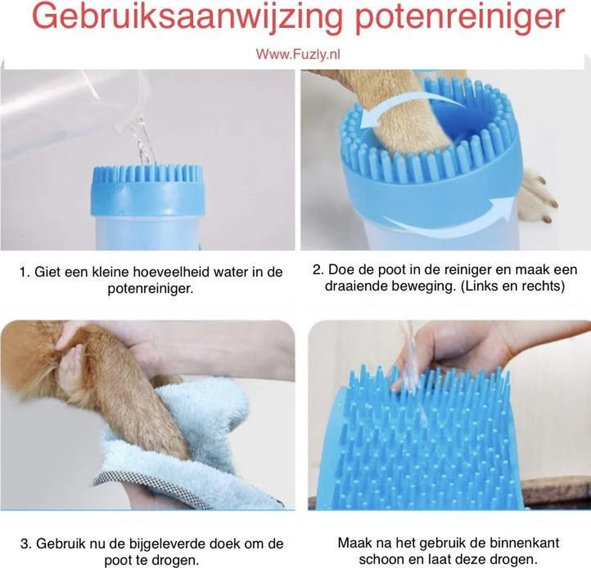 Fuzly - Hondenpoot Reiniger - + Handdoek - Hondenborstel - Hondenverzorging - Verzorging Hond - Hond Wassen - Blauw 4 Fuzly - Hondenpoot Reiniger - + Handdoek - Hondenborstel - Hondenverzorging - Verzorging Hond - Hond Wassen - Blauw - Afbeelding 2