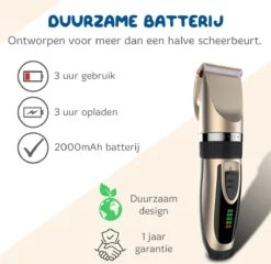 Pawwy Dieren Tondeuse Set Draadloos Voor Honden En Katten – Voor Dikke Vacht - Hondentondeuse – Hondentrimmer - Scheerapparaat - Goud 18 Pawwy Dieren Tondeuse Set Draadloos Voor Honden En Katten – Voor Dikke Vacht - Hondentondeuse – Hondentrimmer - Scheerapparaat - Goud -DierenPlezier 1200x1165 4