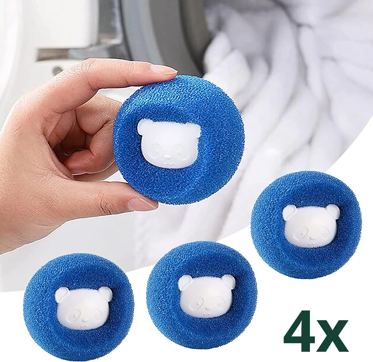 De Blaffende Kat Wasdrogerbollen - Droger Ballen - Huisdier Haarverwijderaar - 4 Wasbollen Voor Wasmachine En Droger 2 De Blaffende Kat Wasdrogerbollen - Droger Ballen - Huisdier Haarverwijderaar - 4 Wasbollen Voor Wasmachine En Droger