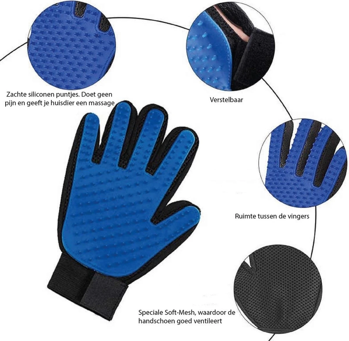Merkloos Huisdierhaar Verwijderaar - Voor Katten En Honden - Handschoen 3 Merkloos Huisdierhaar Verwijderaar - Voor Katten En Honden - Handschoen