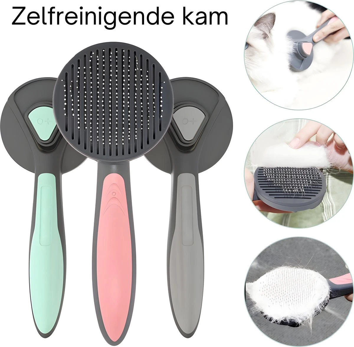 Pakeway T9 - Kattenborstel - Zelfreinigende Kattenkam - Groen - Massageborstel - 19,3 Cm 4 Pakeway T9 - Kattenborstel - Zelfreinigende Kattenkam - Groen - Massageborstel - 19,3 Cm - Afbeelding 2