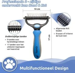 TwinQ Vachtverzorgingsset Hond/kat - Professionele 2-zijdige Ondervacht Kam - Klittenkam Voor Honden En Katten - Verwijderd Klitten En Voorkomt Haaruitval - Incl. Vlooienkam En Tandenborstel 16 TwinQ Vachtverzorgingsset Hond/kat - Professionele 2-zijdige Ondervacht Kam - Klittenkam Voor Honden En Katten - Verwijderd Klitten En Voorkomt Haaruitval - Incl. Vlooienkam En Tandenborstel -DierenPlezier 1200x1178 4