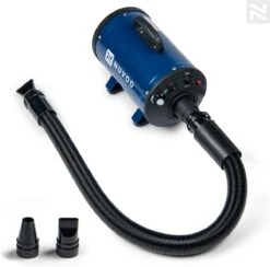 DierenPlezier 27 Nuvoo Professionele Hondenföhn / Waterblazer / Hondenborstel Met 3 Opzetstukken - Verstelbare Vermogen Tot 2200W - Warme / Koude Stand - Blauw