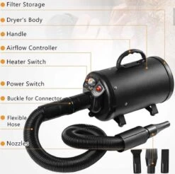 Merkloos Edward&DeVries Professionele Hondenföhn Met 4 Opzetstukken – Waterblazer Voor Honden – Stil Design – Krachtig + Extra Filter - Zwart 16 Merkloos Edward&DeVries Professionele Hondenföhn Met 4 Opzetstukken – Waterblazer Voor Honden – Stil Design – Krachtig + Extra Filter - Zwart -DierenPlezier 1200x1195 5