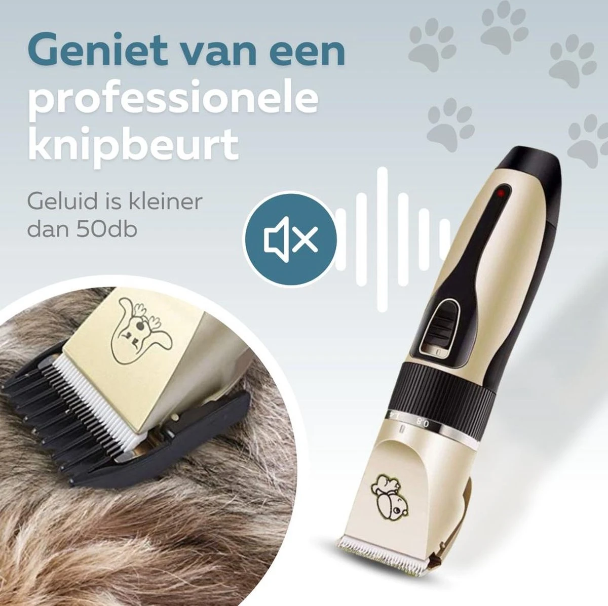 BYER Professionele Dieren Tondeuse Set - Voor Huisdieren Katten & Honden - Draadloos - Oplaadbare Pet Trimmer - Dog Tondeuze Clipper - 5 Standen & Vier Opzetkammen - Low Noise 4 BYER Professionele Dieren Tondeuse Set - Voor Huisdieren Katten & Honden - Draadloos - Oplaadbare Pet Trimmer - Dog Tondeuze Clipper - 5 Standen & Vier Opzetkammen - Low Noise - Afbeelding 2