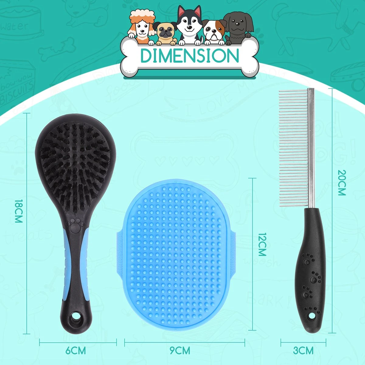 Nobleza 3 Delige Hondenborstel Set – Hondenkam - Kattenkam - Borstels – Dierverzorging - Dierenverzorging - Blauw 6 Nobleza 3 Delige Hondenborstel Set – Hondenkam - Kattenkam - Borstels – Dierverzorging - Dierenverzorging - Blauw - Afbeelding 4