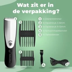 Essential Goods Professionele Hondentondeuse – Hondentrimmer - Draadloos – Opzet Kammen – Dik/Dunne Vacht - Honden/Katten - Zwart/Zilver 18 Essential Goods Professionele Hondentondeuse – Hondentrimmer - Draadloos – Opzet Kammen – Dik/Dunne Vacht - Honden/Katten - Zwart/Zilver -DierenPlezier 1200x1200 211
