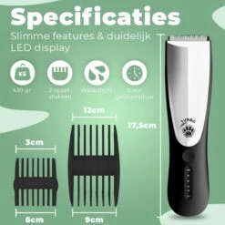 Essential Goods Professionele Hondentondeuse – Hondentrimmer - Draadloos – Opzet Kammen – Dik/Dunne Vacht - Honden/Katten - Zwart/Zilver 19 Essential Goods Professionele Hondentondeuse – Hondentrimmer - Draadloos – Opzet Kammen – Dik/Dunne Vacht - Honden/Katten - Zwart/Zilver -DierenPlezier 1200x1200 212