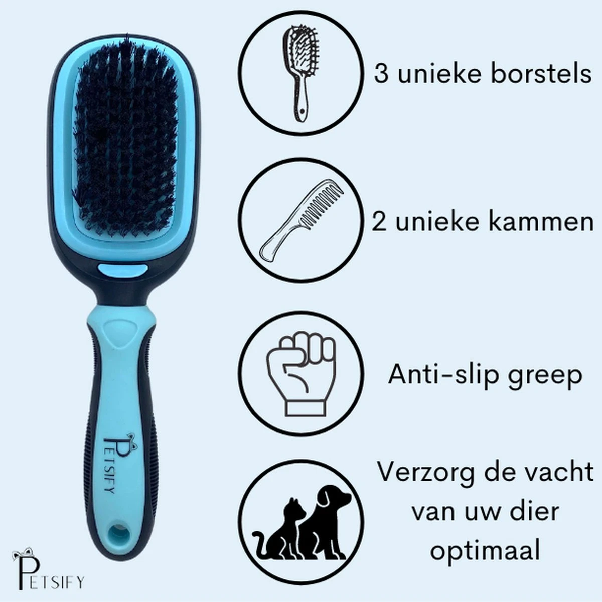 Petsify - Dierenborstel - Professionele 5 In 1 Hondenborstel - Voor Hond En Kat - Tweezijdig - Hondenkam - Kattenborstel - Kattenkam 9 Petsify - Dierenborstel - Professionele 5 In 1 Hondenborstel - Voor Hond En Kat - Tweezijdig - Hondenkam - Kattenborstel - Kattenkam - Afbeelding 7