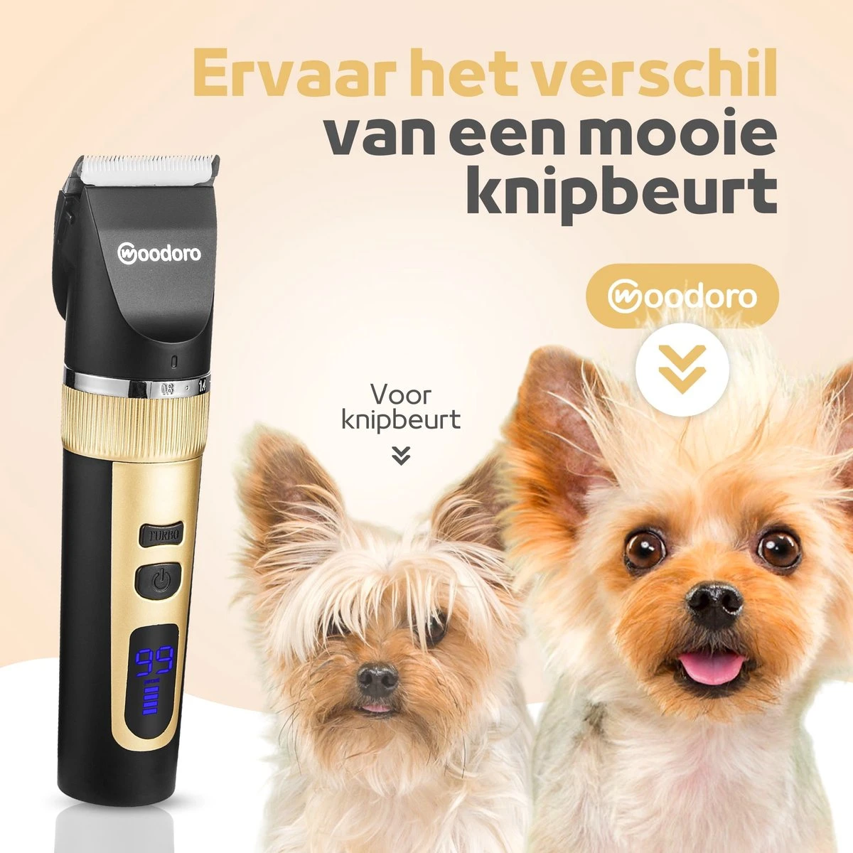 Woodoro Professionele 2-in-1 Hondentondeuse Voor Dikke Vacht – Draadloze Honden Tondeuse & Hondentrimmer – Stille Tondeuse Katten & Honden Trimset 12 Woodoro Professionele 2-in-1 Hondentondeuse Voor Dikke Vacht – Draadloze Honden Tondeuse & Hondentrimmer – Stille Tondeuse Katten & Honden Trimset - Afbeelding 10