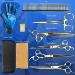 Scharenset Hond - 8-Delige Scharenset - Hondenschaar - Trimset - Trimschaar Voor Honden - Huisdier Knipset - Effileerschaar Hond - Goud 14 Scharenset Hond - 8-Delige Scharenset - Hondenschaar - Trimset - Trimschaar Voor Honden - Huisdier Knipset - Effileerschaar Hond - Goud -DierenPlezier 1200x1200 425