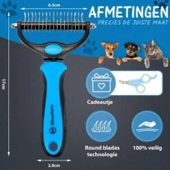 Woodoro 2-Zijdige Kattenkam Voor Ondervacht - Voorkomt Haaruitval - Verwijdert Klitten 14 Woodoro 2-Zijdige Kattenkam Voor Ondervacht - Voorkomt Haaruitval - Verwijdert Klitten -DierenPlezier 1200x1200 451