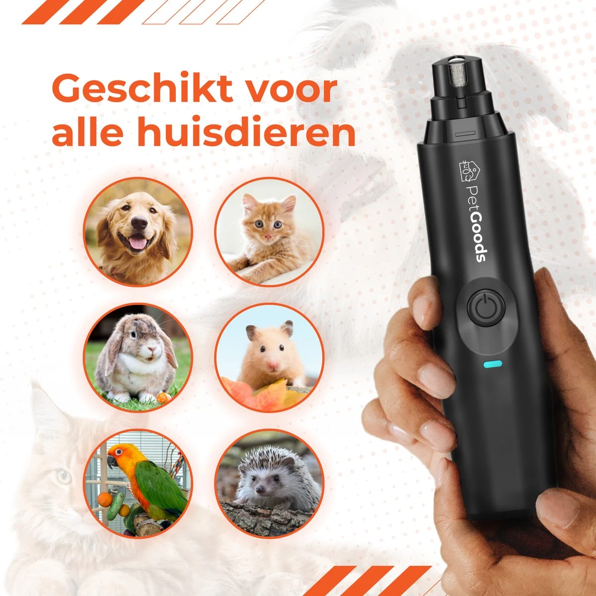PetGoods Elektrische Nagel Vijl Voor Huisdieren - Incl. 2 Vijlen - Honden/Katten/Dieren - Draadloos 8 PetGoods Elektrische Nagel Vijl Voor Huisdieren - Incl. 2 Vijlen - Honden/Katten/Dieren - Draadloos - Afbeelding 6