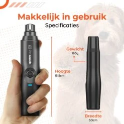 PetGoods Elektrische Nagel Vijl Voor Huisdieren - Incl. 2 Vijlen - Honden/Katten/Dieren - Draadloos 18 PetGoods Elektrische Nagel Vijl Voor Huisdieren - Incl. 2 Vijlen - Honden/Katten/Dieren - Draadloos -DierenPlezier 1200x1200 517