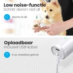 Auronic Elektrische Nagelvijl - Voor Dieren - Oplaadbaar - Draadloos - Diamant Vijlkop - Hond/Katten - Wit 14 Auronic Elektrische Nagelvijl - Voor Dieren - Oplaadbaar - Draadloos - Diamant Vijlkop - Hond/Katten - Wit -DierenPlezier 1200x1200 524