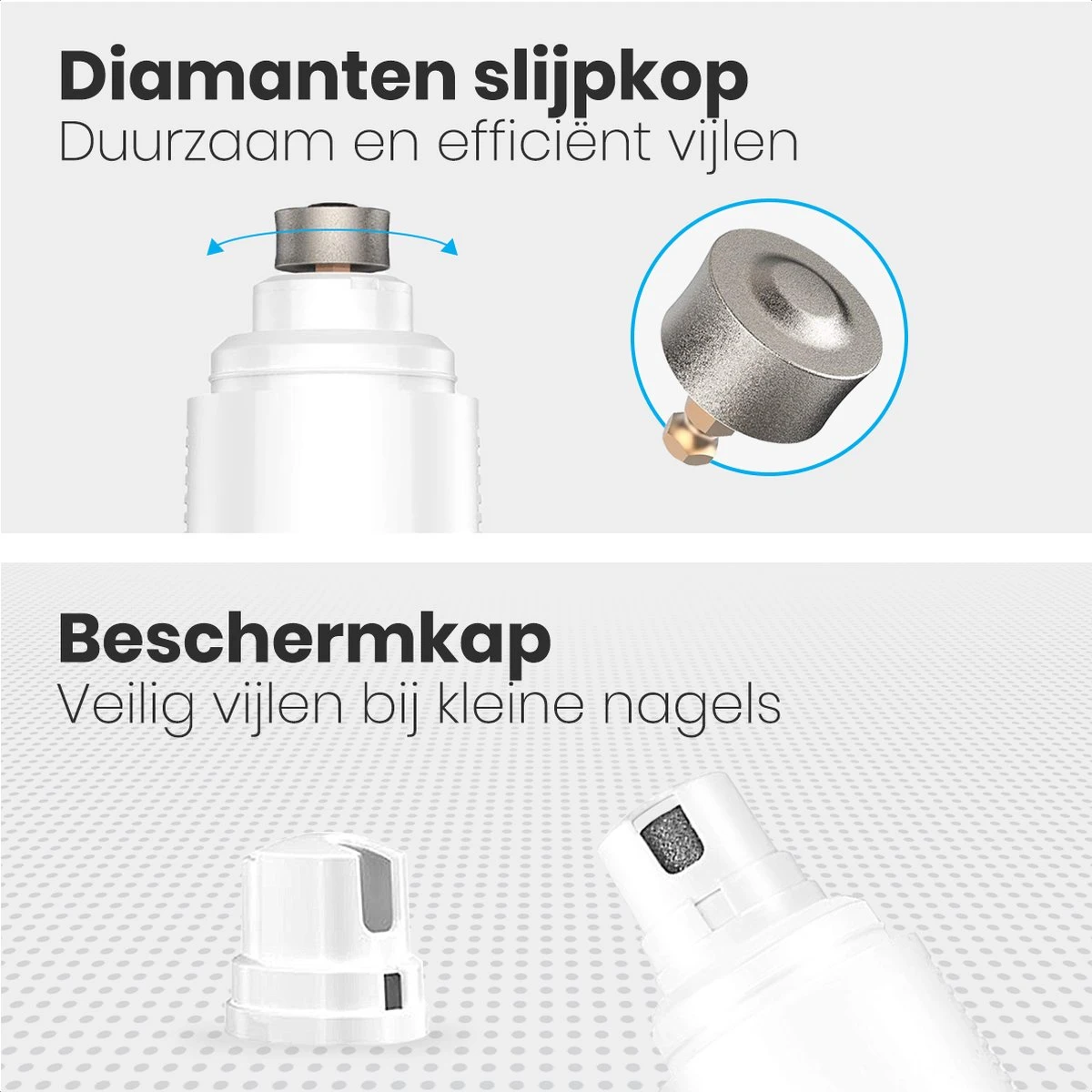 Auronic Elektrische Nagelvijl - Voor Dieren - Oplaadbaar - Draadloos - Diamant Vijlkop - Hond/Katten - Wit 10 Auronic Elektrische Nagelvijl - Voor Dieren - Oplaadbaar - Draadloos - Diamant Vijlkop - Hond/Katten - Wit - Afbeelding 8