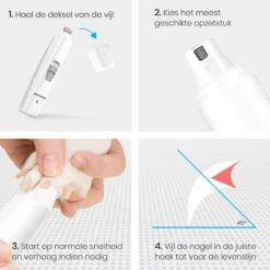 Auronic Elektrische Nagelvijl - Voor Dieren - Oplaadbaar - Draadloos - Diamant Vijlkop - Hond/Katten - Wit 21 Auronic Elektrische Nagelvijl - Voor Dieren - Oplaadbaar - Draadloos - Diamant Vijlkop - Hond/Katten - Wit -DierenPlezier 1200x1200 530