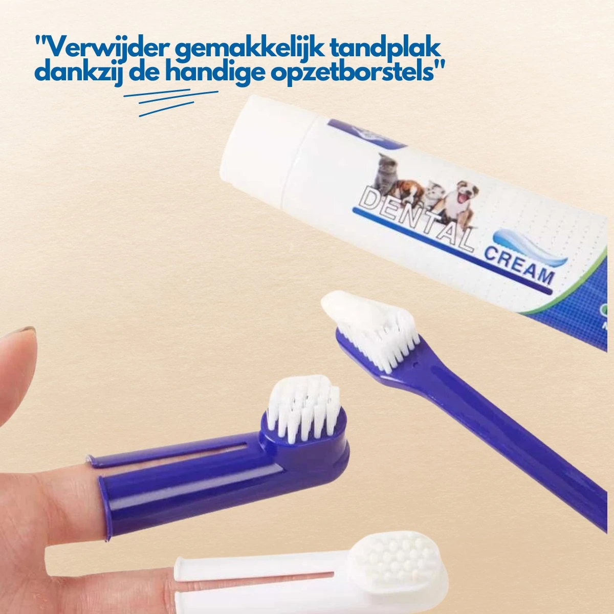 Hond En Kat Tandenborstel Verzorgingsset - Inclusief Tandpasta Met Beefsmaak - Vier Unieke Reinigingsborstels - Fluoride Vrij 5 Hond En Kat Tandenborstel Verzorgingsset - Inclusief Tandpasta Met Beefsmaak - Vier Unieke Reinigingsborstels - Fluoride Vrij - Afbeelding 3