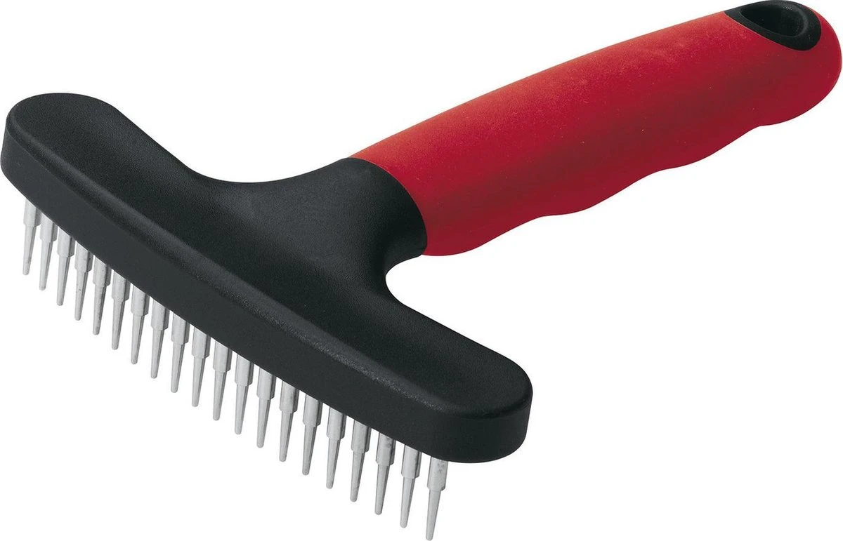 Ferplast Herderhark Dubbel - Hondenvachtborstel - 11x15.5 Cm Rood Zwart 4 Ferplast Herderhark Dubbel - Hondenvachtborstel - 11x15.5 Cm Rood Zwart - Afbeelding 2