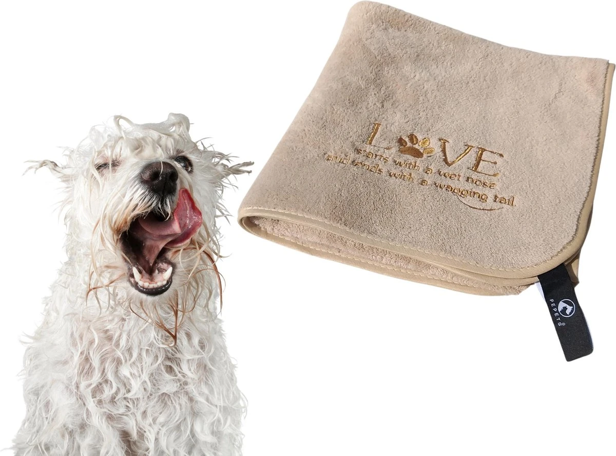 Pepets© – Hondenhanddoek – Honden Handdoek – Microvezel Handdoek – Handdoek Hond – Hondendeken – Droogdoek Hond – Dierendeken – Absorberend – 100*50CM - Beige - GRATIS Zonnebril 11 Pepets© – Hondenhanddoek – Honden Handdoek – Microvezel Handdoek – Handdoek Hond – Hondendeken – Droogdoek Hond – Dierendeken – Absorberend – 100*50CM - Beige - GRATIS Zonnebril - Afbeelding 9