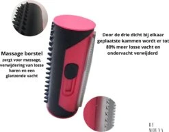 Ondervacht Kam- Hond Borstel - Klittenkam Voor Honden En Katten – Verwijderd Klitten En Voorkomt Verharing- Hondenkam Langharig - Hondenborstel Kortharig- Huisdierborstel - Vachtverzorging- Hondenborstel Rood -DierenPlezier 1200x938