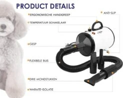 Forgoods Professionele Hondenfohn - Waterblazer Voor Honden - Hondenfohn Met 4 Opzetstukken - 2800W Verstelbaar Vermogen - Roze 14 Forgoods Professionele Hondenfohn - Waterblazer Voor Honden - Hondenfohn Met 4 Opzetstukken - 2800W Verstelbaar Vermogen - Roze -DierenPlezier 1200x954