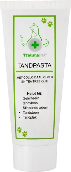 DierenPlezier 9 TraumaPet Tandpasta Met Colloïdaal Zilver Voor Dieren | Met Vleessmaak | Bij Stinkende Adem | Tandplak | Geïrriteerd Tandvlees | Tandsteen