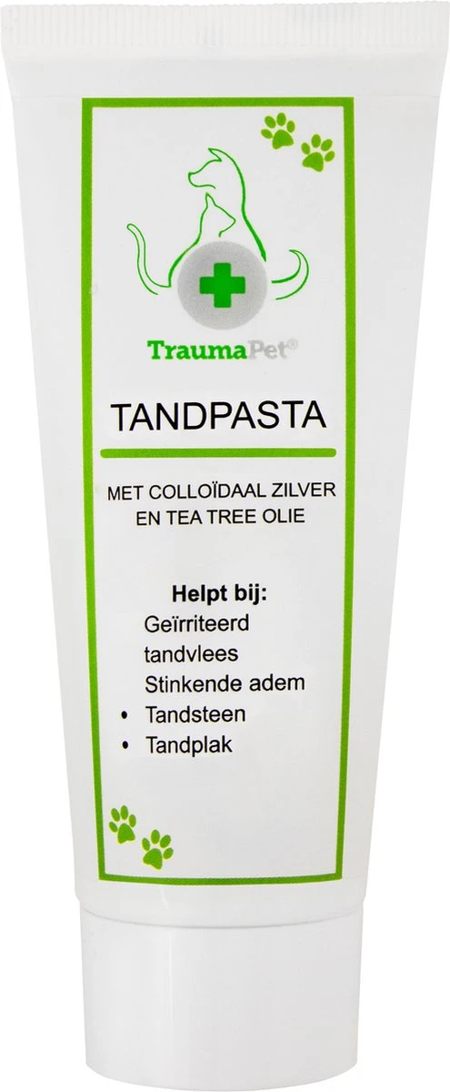 TraumaPet Tandpasta Met Colloïdaal Zilver Voor Dieren | Met Vleessmaak | Bij Stinkende Adem | Tandplak | Geïrriteerd Tandvlees | Tandsteen 3 TraumaPet Tandpasta Met Colloïdaal Zilver Voor Dieren | Met Vleessmaak | Bij Stinkende Adem | Tandplak | Geïrriteerd Tandvlees | Tandsteen
