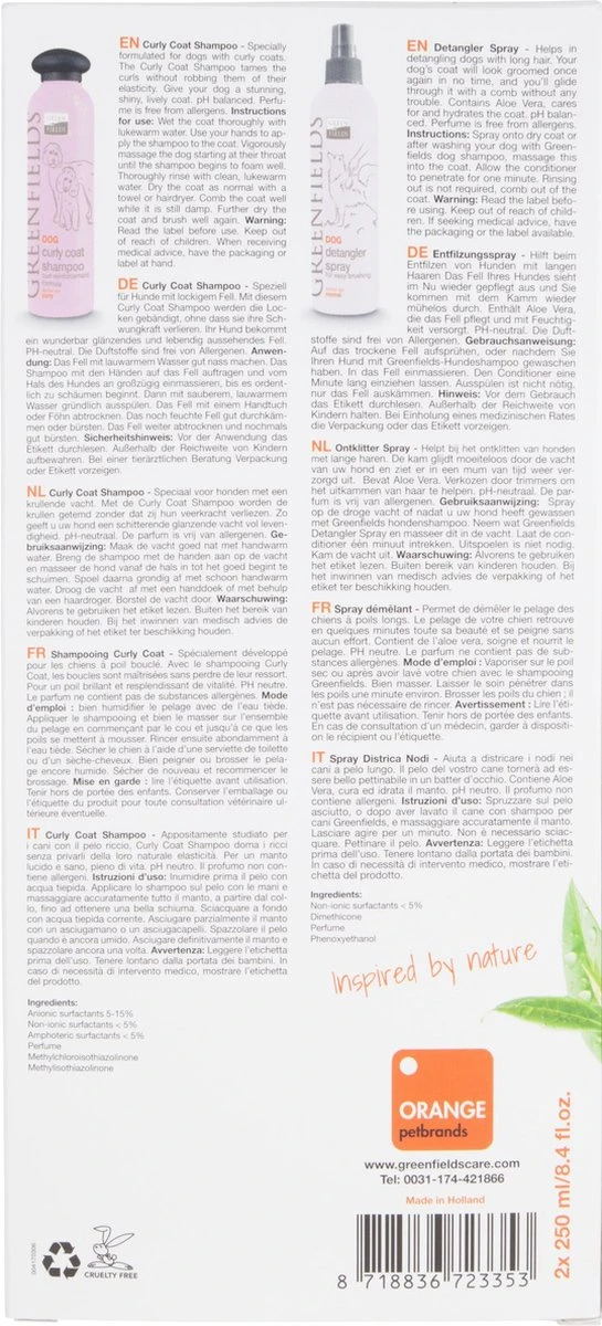 Greenfields Labradoodle Vacht Verzorgingsset - Shampoo En Anti-Klit Spray Voor Langharige Of Krullende Vacht 14 Greenfields Labradoodle Vacht Verzorgingsset - Shampoo En Anti-Klit Spray Voor Langharige Of Krullende Vacht - Afbeelding 12