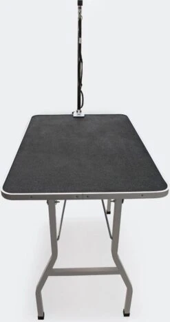 Honden Trimtafel Met Enkele Aanlijnoptie, 760 Mm Hoog, Inklapbaar; Kniptafel - Wastafel Met Lus Zwart / Grijs - Verzorgingstafel Voor Huisdieren - Multistrobe