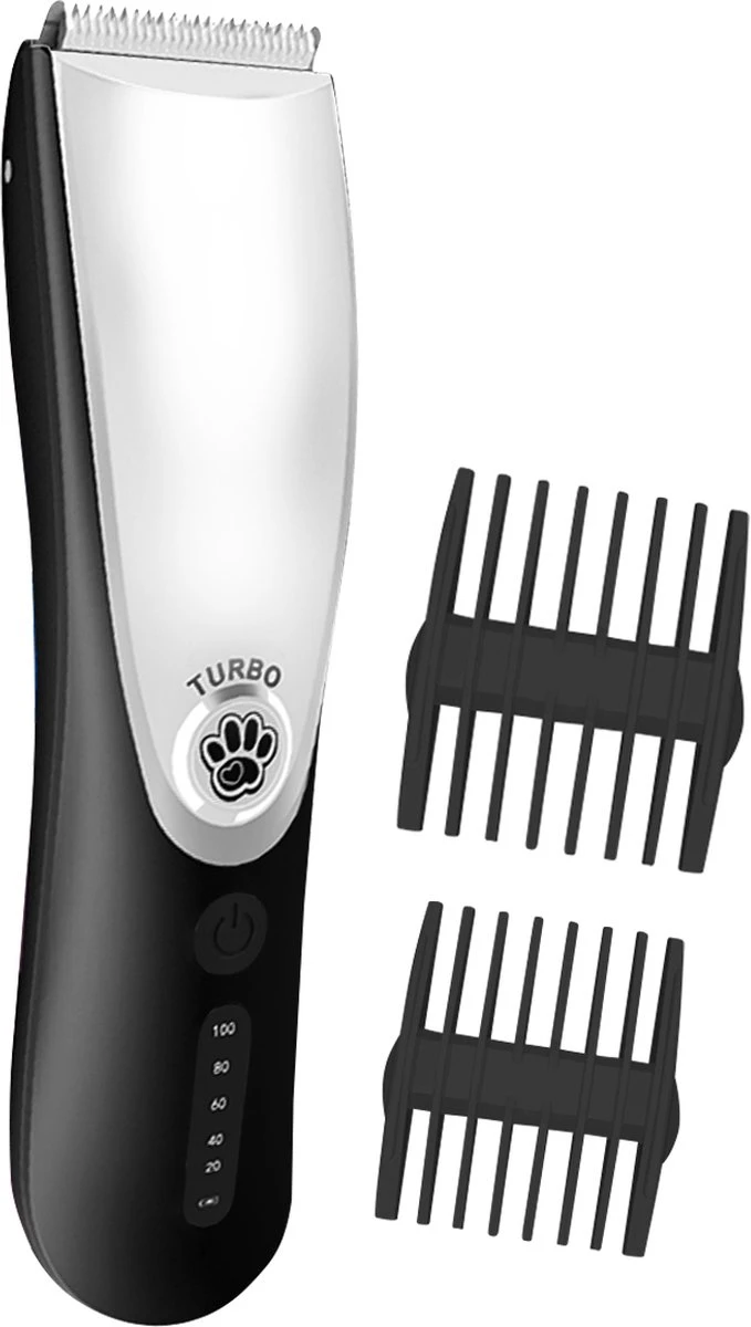 Essential Goods Professionele Hondentondeuse – Hondentrimmer - Draadloos – Opzet Kammen – Dik/Dunne Vacht - Honden/Katten - Zwart/Zilver 4 Essential Goods Professionele Hondentondeuse – Hondentrimmer - Draadloos – Opzet Kammen – Dik/Dunne Vacht - Honden/Katten - Zwart/Zilver - Afbeelding 2