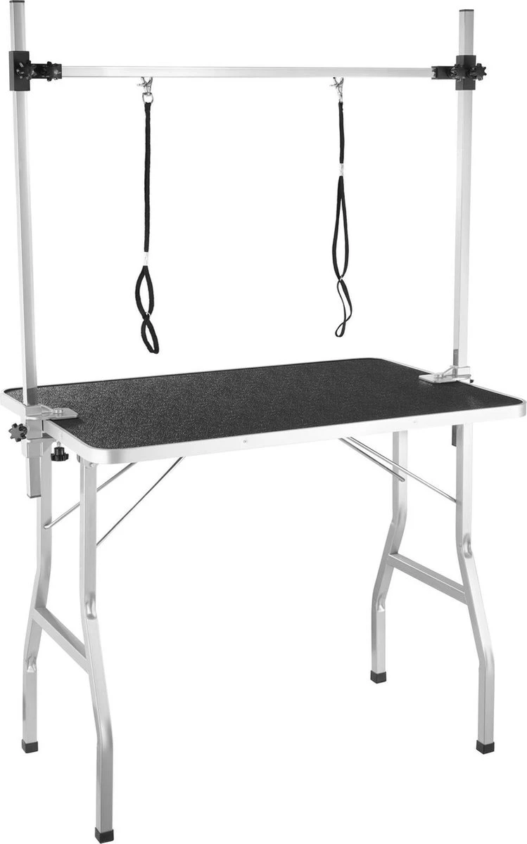 Tectake - Honden Trimtafel Met Twee Lussen - Zwart/zilver- 402893 3 Tectake - Honden Trimtafel Met Twee Lussen - Zwart/zilver- 402893