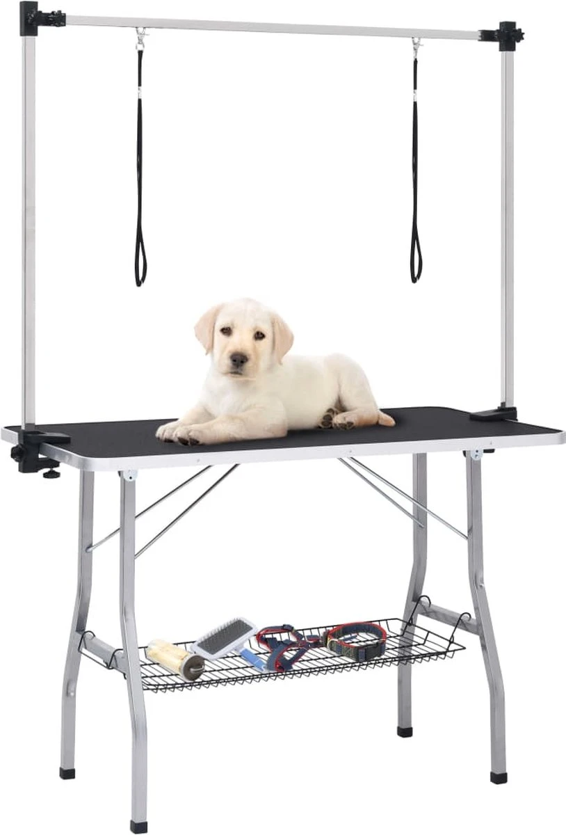 VIDAXL Hondentrimtafel Verstelbaar Met 2 Lussen En Opbergschap 3 VIDAXL Hondentrimtafel Verstelbaar Met 2 Lussen En Opbergschap