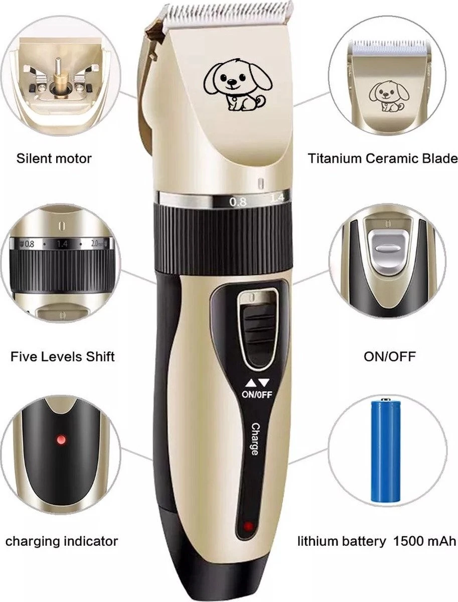 Complete Hondentondeuse Set - Draadloos Tondeuse - Scheerapparaat Voor Je Hond Of Kat - Huisdier Trimmer - Professionele Dierentondeuse - Dieren Verzorging - 6 Complete Hondentondeuse Set - Draadloos Tondeuse - Scheerapparaat Voor Je Hond Of Kat - Huisdier Trimmer - Professionele Dierentondeuse - Dieren Verzorging - - Afbeelding 4